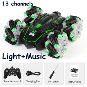 Planet Gates Stunt car-Light(GN) 4WD RC Car Drift Stunt Car 360 Degree Rotating Remote Control Gift Drift Car Off-road Car Racing Machine Model Vehicle Gift Kid
