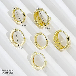 Planet Gates style 03 6Pcs Trendy Stainless Steel Minimalist Hoop Earrings for Women Crystal Zirconia Huggie Circle Punk Earrings Piercing Jewelry