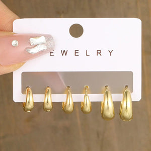 Planet Gates style 03 6Pcs Trendy Stainless Steel Minimalist Hoop Earrings for Women Crystal Zirconia Huggie Circle Punk Earrings Piercing Jewelry