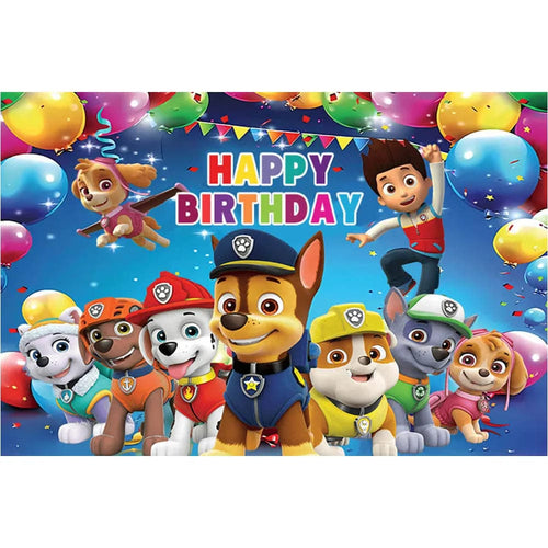 Planet Gates style-1 / 150x90cm Paw Patrol Birthday Backdrop Decoration Kids Girs Boy Party Photography Background Puppy Event Banner Poster Photo Studio Props