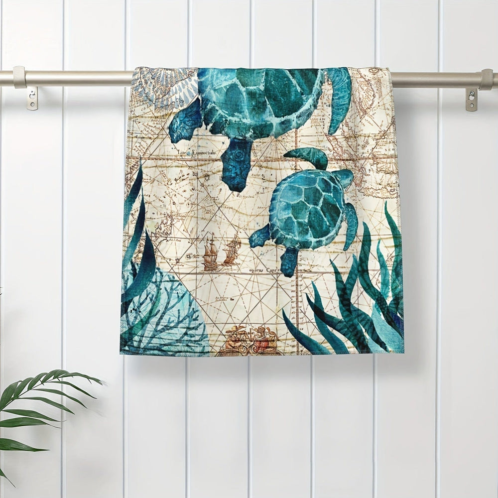 Planet Gates Style 1 / 24x16inch（60cmx40cm） 2pcs, Hand Towels, Sea Turtle Marine Theme Dish Towels, Absorbent Soft Kitchen Towels, Colorful Printed Decorative Dishcloth For Kitchen, Room Decor, Kitchen Supplies