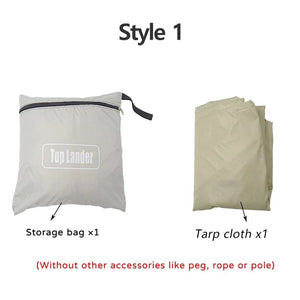 Planet Gates Style 1 / 3*4M 3x4 3x3m Black Coated Tarp Screen Shade Membrane Camping Tarp Waterproof Outdoor Tarpaulin Shelter Sunshade Flysheet Awning UV50