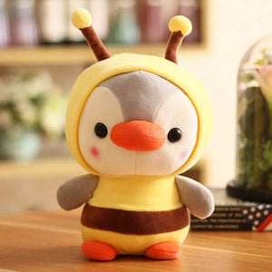 Planet Gates style 1 / about 25cm Kawaii Plush Toy Penguin Turn To Dinosaur Frog Unicorn Bee Stuffed Doll Cartoon Animal Birthday Christmas Gift for Kids Children