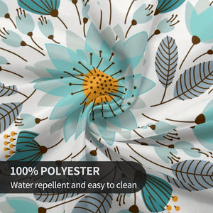 Planet Gates Style 1 / Round 152.4 Cm 1PC, Teal Tablecloth, Floral Round Table Cloth, Boho Style Flower Plant Printed Table Cover, Spring Theme Seasonal Tablecloth, Outdoor And Indoor Table Cover For Home, Dining Table Decor