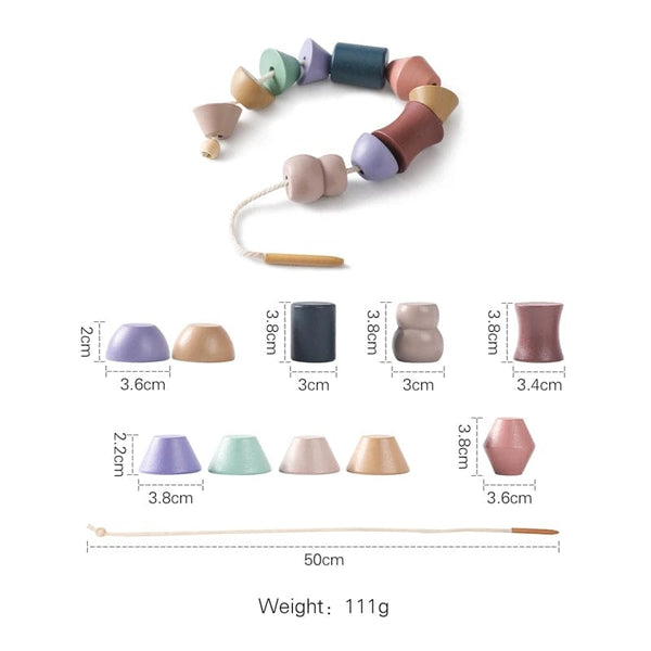 Planet Gates Style 1 Wooden Baby Animal Threading Toys Blocks Board Games Stacking Toys Montessori Hands-on Ability Educational Children Blocks Gifts