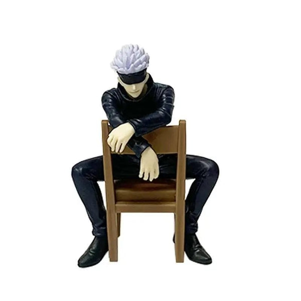 Planet Gates Style 2 Jujutsu Kaisen 11cm 14cm Sitting Satoru Gojo Figure With Chair Break Time Collection Model Anime Decoration Toys Gifts