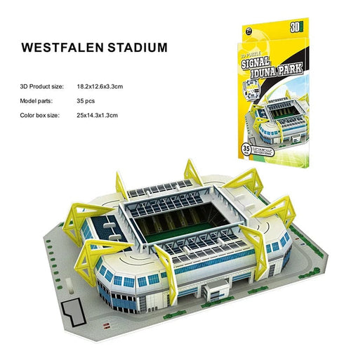 Planet Gates style 3 Palm Size DIY 3D Football Field Puzzle Mini Soccer Stadium Building Model Assembly Handmade Toys Desktop Decorations