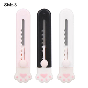 Planet Gates Style 5-color random Mini Utility Knife Cute Box Cutter Retractable Letter Opener Portable Carton Opener Paper Cutting Tool School Office Supplies