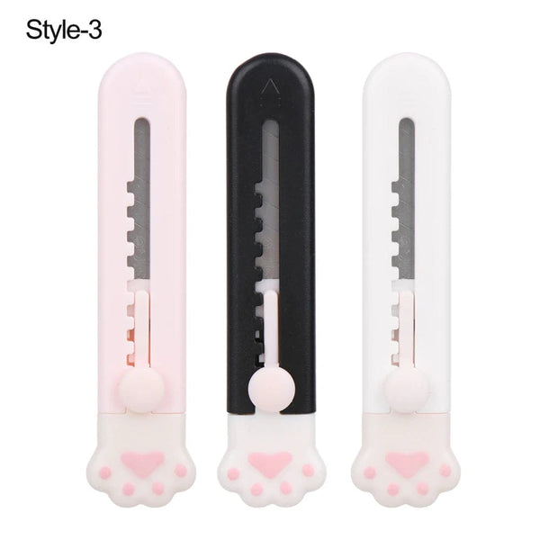 Planet Gates Style 5-color random Mini Utility Knife Cute Box Cutter Retractable Letter Opener Portable Carton Opener Paper Cutting Tool School Office Supplies