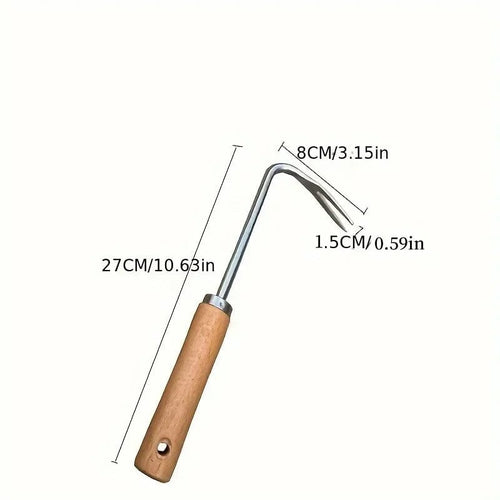 Planet Gates Style A Stainless Steel Wood Handle Garden Weeder Hand Weeding Removal Cutter Puller Tools Multifunction Weeder Transplant Garden Tools