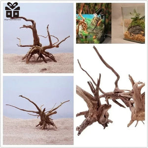 Planet Gates style random / 8-10CM Natural Tree Trunk Driftwood Aquarium Fish Tank Reptile Cylinder Roots Plant Wood Decoration Ornament Accessory Aquarium Plants