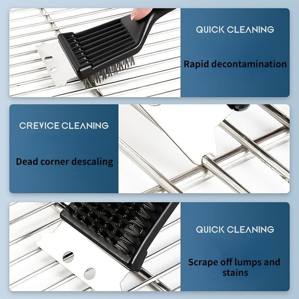 Planet Gates Style1 1pc Grill Cleaner Portable Deep Cleaning Steel Brush Plastic Handle BBQ Cleaning Brush BBQ Accessories Kitchen Gadgets, 20.32cm, School Supplies, Back To School