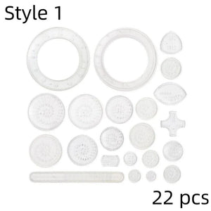 Planet Gates Style1 22PCS 22/4/1PC Spirograph Ruler Drawing Scratch Painting Toys Interlocking Gears Wheels Painting Drawing Accessories Educational Toy
