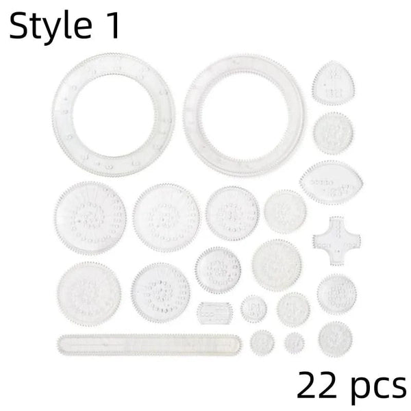 Planet Gates Style1 22PCS 22/4/1PC Spirograph Ruler Drawing Scratch Painting Toys Interlocking Gears Wheels Painting Drawing Accessories Educational Toy