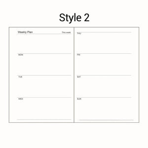 Planet Gates Style2 / A6 A5 A6 Loose Leaf Notebook Refill Spiral Binder Inner Page Diary Weekly Monthly Planner To Do List Line Dot Grid Inside Paper