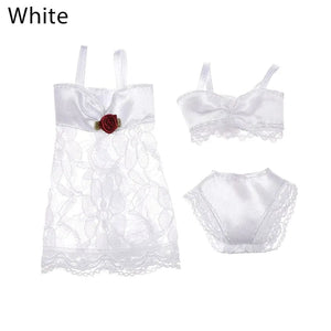 Planet Gates style2-white 1Set Soft Lace Underwear Bra Briefs For 30CM Doll 1/6 Knickers For Blythe 1/6 BJD Dolls Top Underpant For Dollhouse Kids Toy