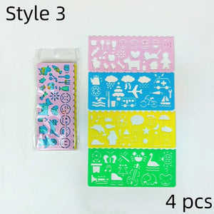 Planet Gates Style3 4PCS 22/4/1PC Spirograph Ruler Drawing Scratch Painting Toys Interlocking Gears Wheels Painting Drawing Accessories Educational Toy