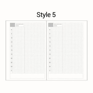 Planet Gates Style5 / A6 A5 A6 Loose Leaf Notebook Refill Spiral Binder Inner Page Diary Weekly Monthly Planner To Do List Line Dot Grid Inside Paper