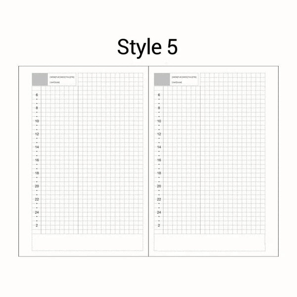Planet Gates Style5 / A6 A5 A6 Loose Leaf Notebook Refill Spiral Binder Inner Page Diary Weekly Monthly Planner To Do List Line Dot Grid Inside Paper