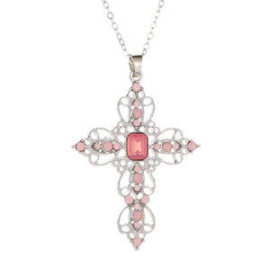 Planet Gates style5 Y2K Punk Crystal Big Cross Pendant Necklaces for Women Men Gothic Irregular Cross Clavicle Chain Necklaces Aesthetic Jewelry