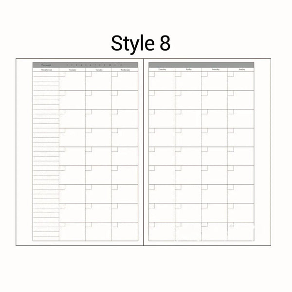 Planet Gates Style8 / A6 A5 A6 Loose Leaf Notebook Refill Spiral Binder Inner Page Diary Weekly Monthly Planner To Do List Line Dot Grid Inside Paper