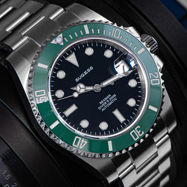 Planet Gates Sugess Diver Water Men Watch Ghost Luxury Automatic Mechanical Watches Nh35 Movement Ceramic Bezel 20ATM Luminous Calendar