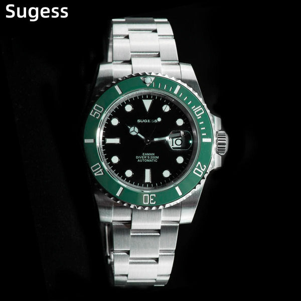 Planet Gates Sugess Diver Water Men Watch Ghost Luxury Automatic Mechanical Watches Nh35 Movement Ceramic Bezel 20ATM Luminous Calendar