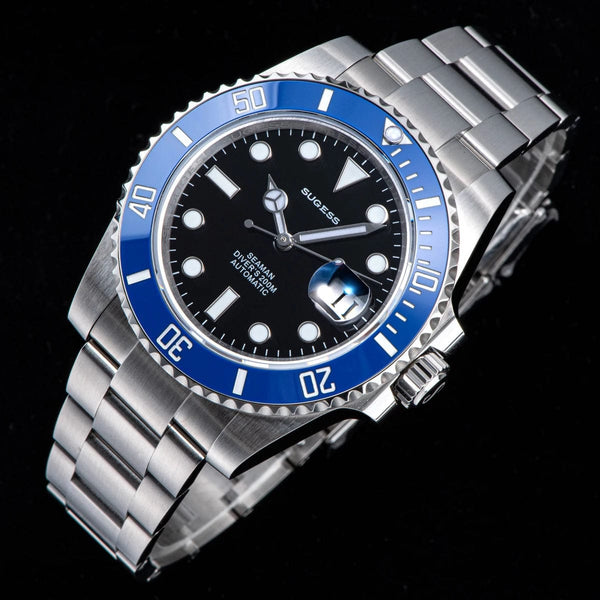 Planet Gates Sugess Diver Water Men Watch Ghost Luxury Automatic Mechanical Watches Nh35 Movement Ceramic Bezel 20ATM Luminous Calendar