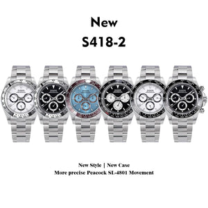 Planet Gates Sugess Panda Chronograph Movement Automatic Mechanical Chronograph Wristwatch Waterproof Diving Men Watches Ceramic Bezel Tona