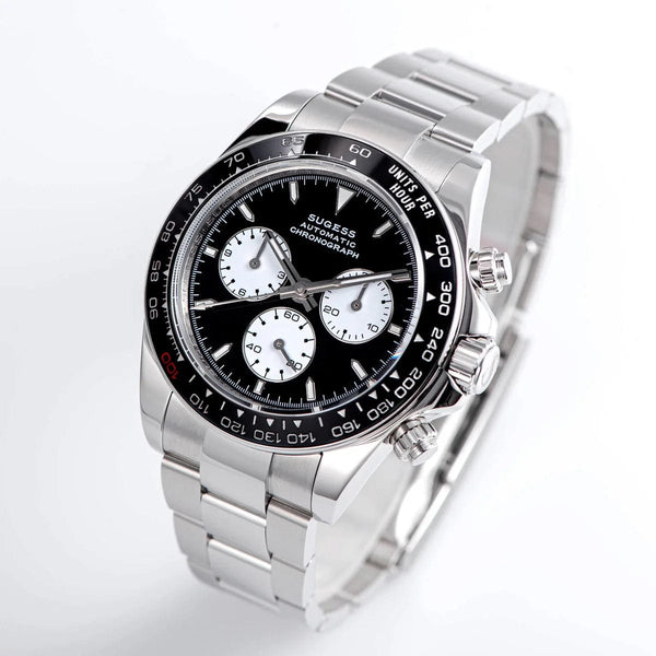 Planet Gates Sugess Panda Chronograph Movement Automatic Mechanical Chronograph Wristwatch Waterproof Diving Men Watches Ceramic Bezel Tona