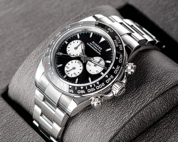 Planet Gates Sugess Panda Chronograph Movement Automatic Mechanical Chronograph Wristwatch Waterproof Diving Men Watches Ceramic Bezel Tona