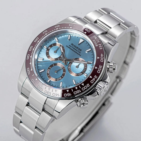 Planet Gates Sugess Panda Chronograph Movement Automatic Mechanical Chronograph Wristwatch Waterproof Diving Men Watches Ceramic Bezel Tona