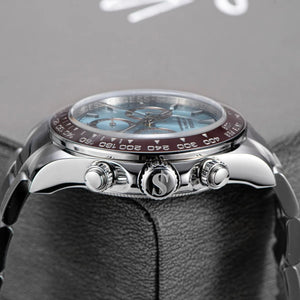 Planet Gates Sugess Panda Chronograph Movement Automatic Mechanical Chronograph Wristwatch Waterproof Diving Men Watches Ceramic Bezel Tona