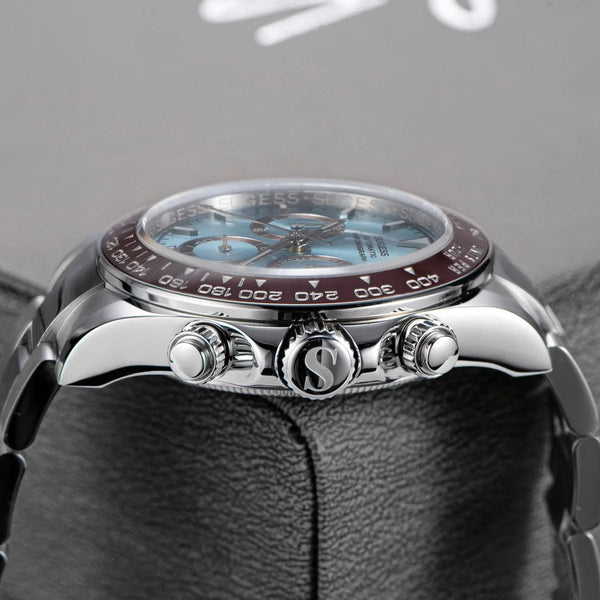 Planet Gates Sugess Panda Chronograph Movement Automatic Mechanical Chronograph Wristwatch Waterproof Diving Men Watches Ceramic Bezel Tona