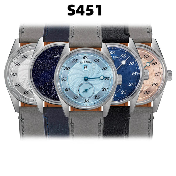 Planet Gates Sugess Watch of Men Automatic Mechanical Wristwatches ST1721 Movement Luminous Simple Fashion Clock Waterproof Glass S451 New