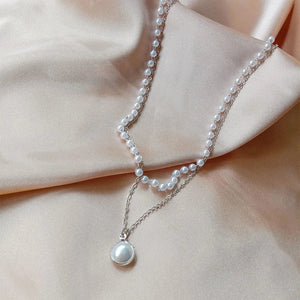 Planet Gates SUMENG 2024 New Fashion Kpop Pearl Choker Necklace Cute Double Layer Chain Pendant For Women Jewelry Girl Gift