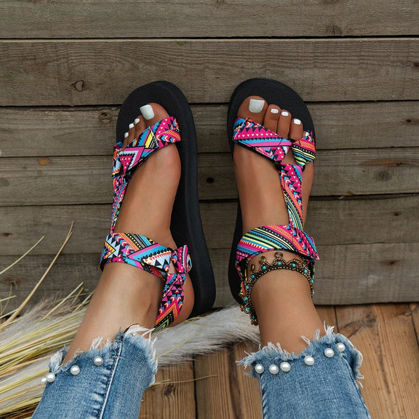 Planet Gates Summer Flat Women's Shoes Hemp Rope Set Foot Beach Sandals Outdoor All-match Casual Slippers Large Size Women Sandals