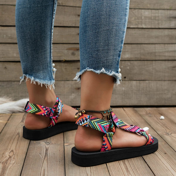 Planet Gates Summer Flat Women's Shoes Hemp Rope Set Foot Beach Sandals Outdoor All-match Casual Slippers Large Size Women Sandals