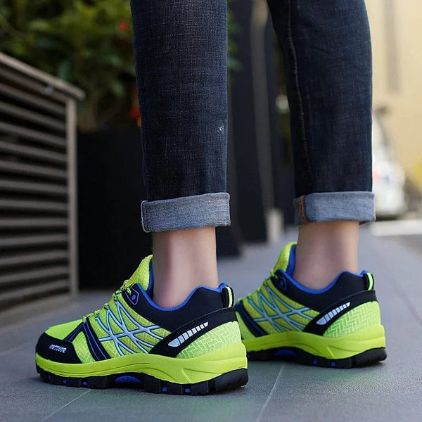 Planet Gates Summer Green Men Hiking Shoes Outdoor Non-slip Low Men Sport Sneakers for Trekking Climbing Breathable Mesh Walking Trainers Men