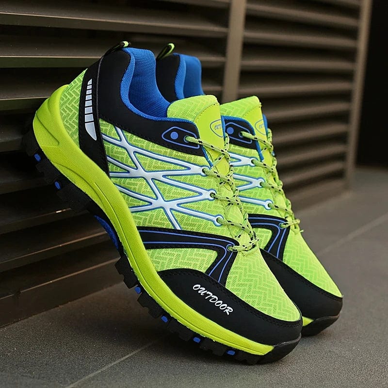 Planet Gates Summer Green Men Hiking Shoes Outdoor Non-slip Low Men Sport Sneakers for Trekking Climbing Breathable Mesh Walking Trainers Men