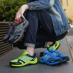 Planet Gates Summer Green Men Hiking Shoes Outdoor Non-slip Low Men Sport Sneakers for Trekking Climbing Breathable Mesh Walking Trainers Men