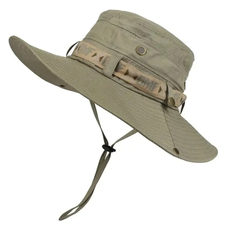 Planet Gates Summer Men Bucket Hat Outdoor UV Protection Wide Brim Panama Safari Hunting Hiking Hat Mesh Fisherman Hat Beach Sunscreen Cap