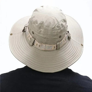 Planet Gates Summer Men Bucket Hat Outdoor UV Protection Wide Brim Panama Safari Hunting Hiking Hat Mesh Fisherman Hat Beach Sunscreen Cap