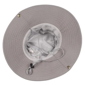 Planet Gates Summer Men Bucket Hat Outdoor UV Protection Wide Brim Panama Safari Hunting Hiking Hat Mesh Fisherman Hat Beach Sunscreen Cap