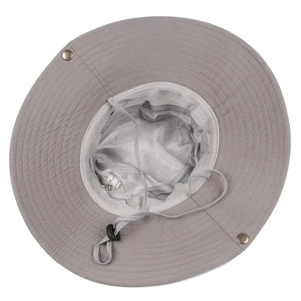 Planet Gates Summer Men Bucket Hat Outdoor UV Protection Wide Brim Panama Safari Hunting Hiking Hat Mesh Fisherman Hat Beach Sunscreen Cap