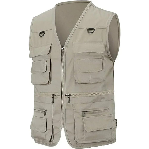 Planet Gates Summer Men Tactical Hiking Fishing Vest Multi-pocket Photographer Waistcoat Outdoor Leisure Male Thin Cargo Jacket Vests S-6XL