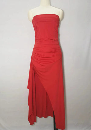 Planet Gates Summer Sexy Tube Top High Slit Backless Dress Ruffled Off-Shoulder Sleeveless Slim Elegant Elegant High-End Club Party Long Skirt Evening Dress Wedding Dress