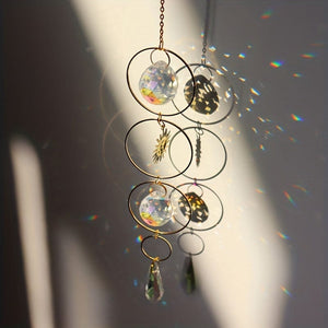 Planet Gates Sun Bead 1pc Crystal Sun Catcher, Wind Chime, Metal Pendant For Wedding Party Home Decoration Car Hanging Hanging Ornament Suncatcher, Photo Props, Outdoor Decor