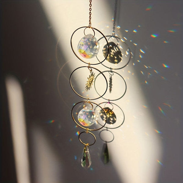 Planet Gates Sun Bead 1pc Crystal Sun Catcher, Wind Chime, Metal Pendant For Wedding Party Home Decoration Car Hanging Hanging Ornament Suncatcher, Photo Props, Outdoor Decor