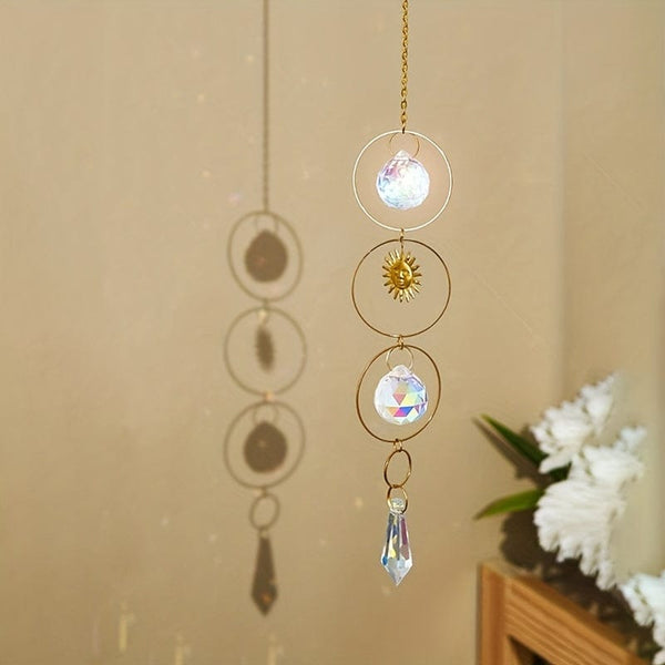 Planet Gates Sun Bead 1pc Crystal Sun Catcher, Wind Chime, Metal Pendant For Wedding Party Home Decoration Car Hanging Hanging Ornament Suncatcher, Photo Props, Outdoor Decor